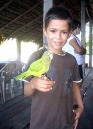 Mauricio and the parrot.JPG