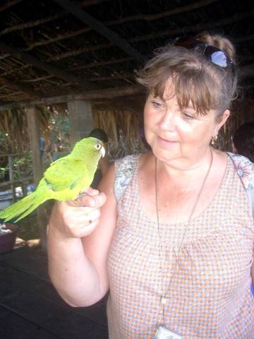 Susan and the parrot.JPG